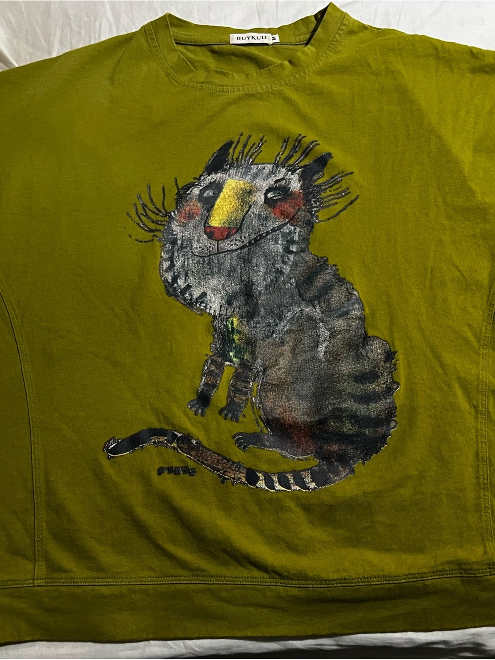 Olive Green Cat Graphic  tee - Pet Cat Design guc